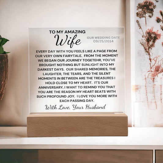 Wife-Our Journey Together Acrylic LED Anniversary Plaque