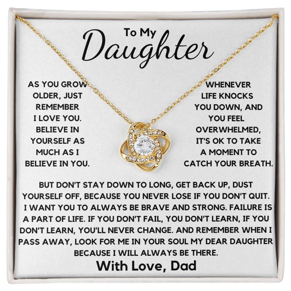 Daughter-You Never Lose If You Don't Quit Necklace