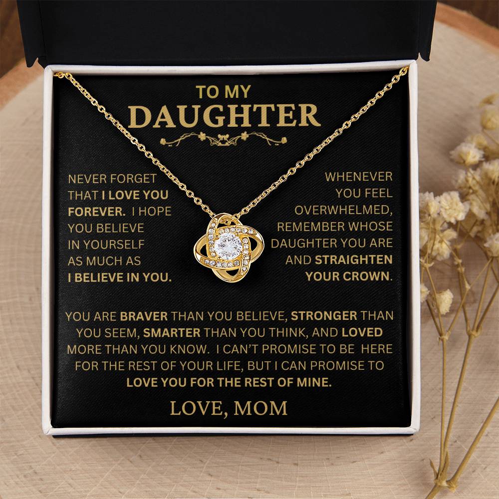 Beautiful Gift For Daughter From Mom - Never Forget I Love You Necklace