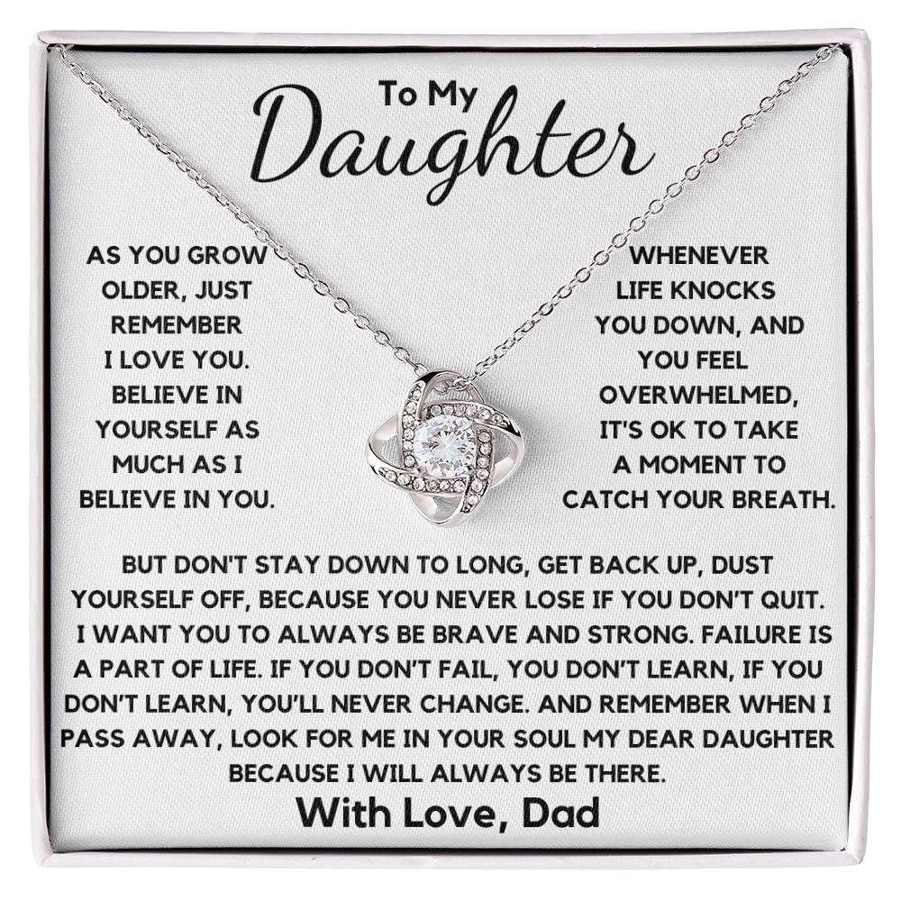 Daughter-You Never Lose If You Don't Quit Necklace