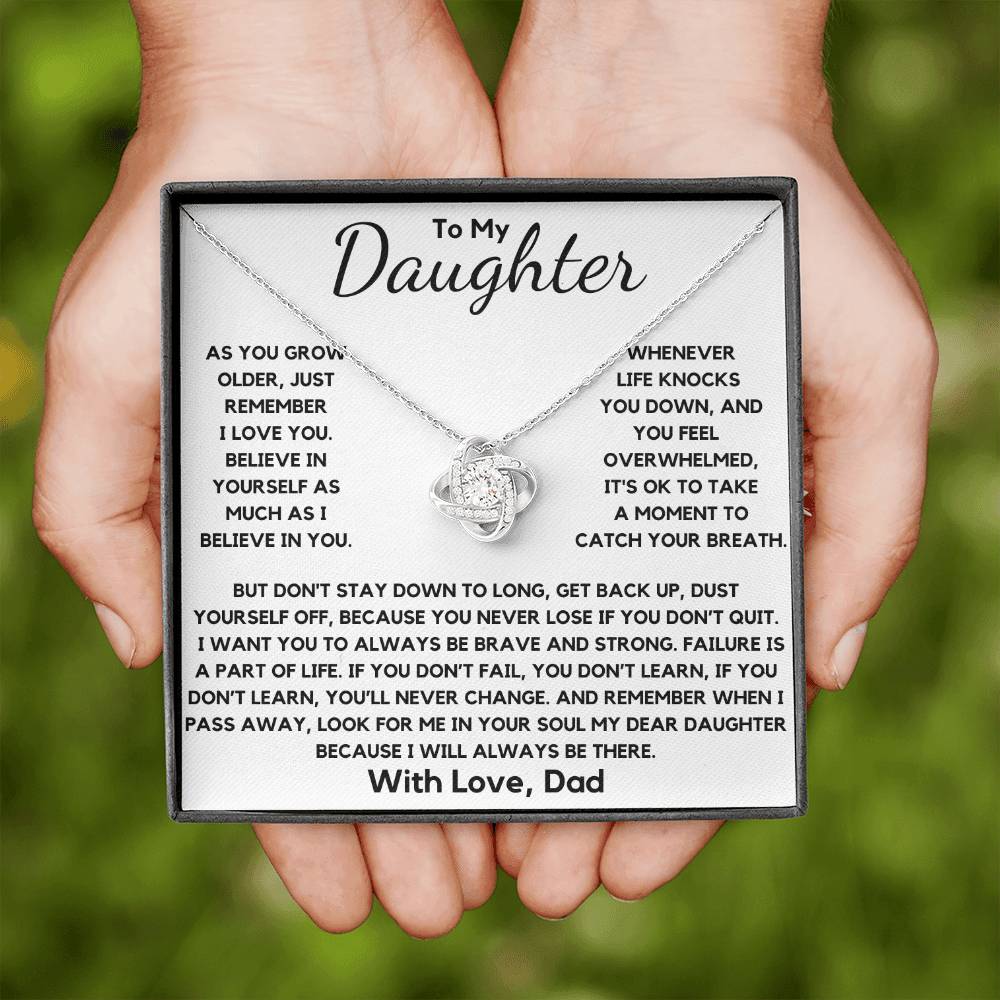 Daughter-You Never Lose If You Don't Quit Necklace