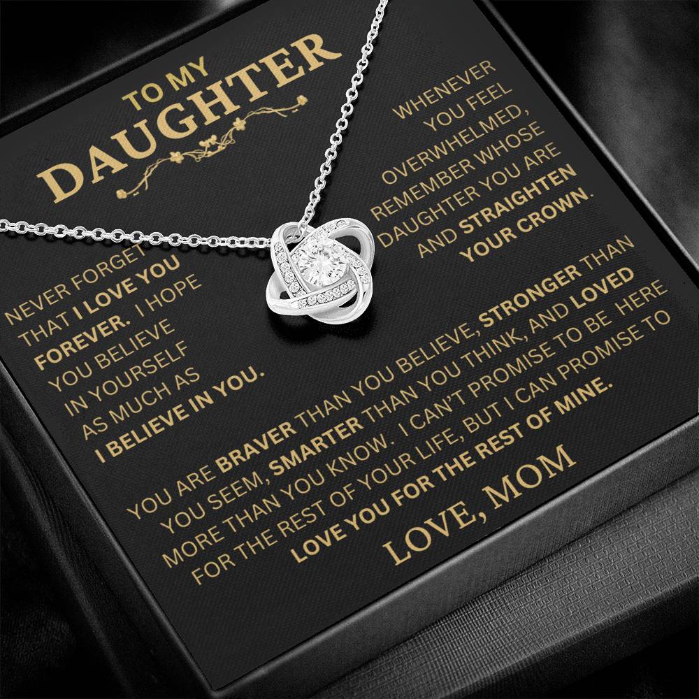 Beautiful Gift For Daughter From Mom - Never Forget I Love You Necklace