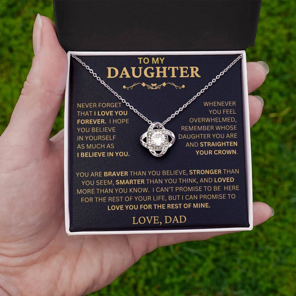 Beautiful Gift For Daughter From Dad - Never Forget That I Love You Necklace