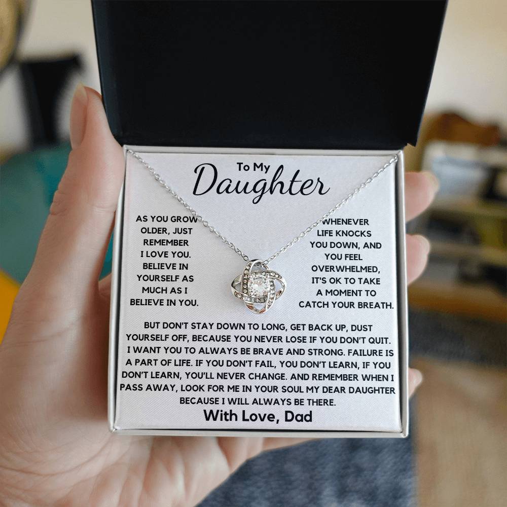 Daughter-You Never Lose If You Don't Quit Necklace