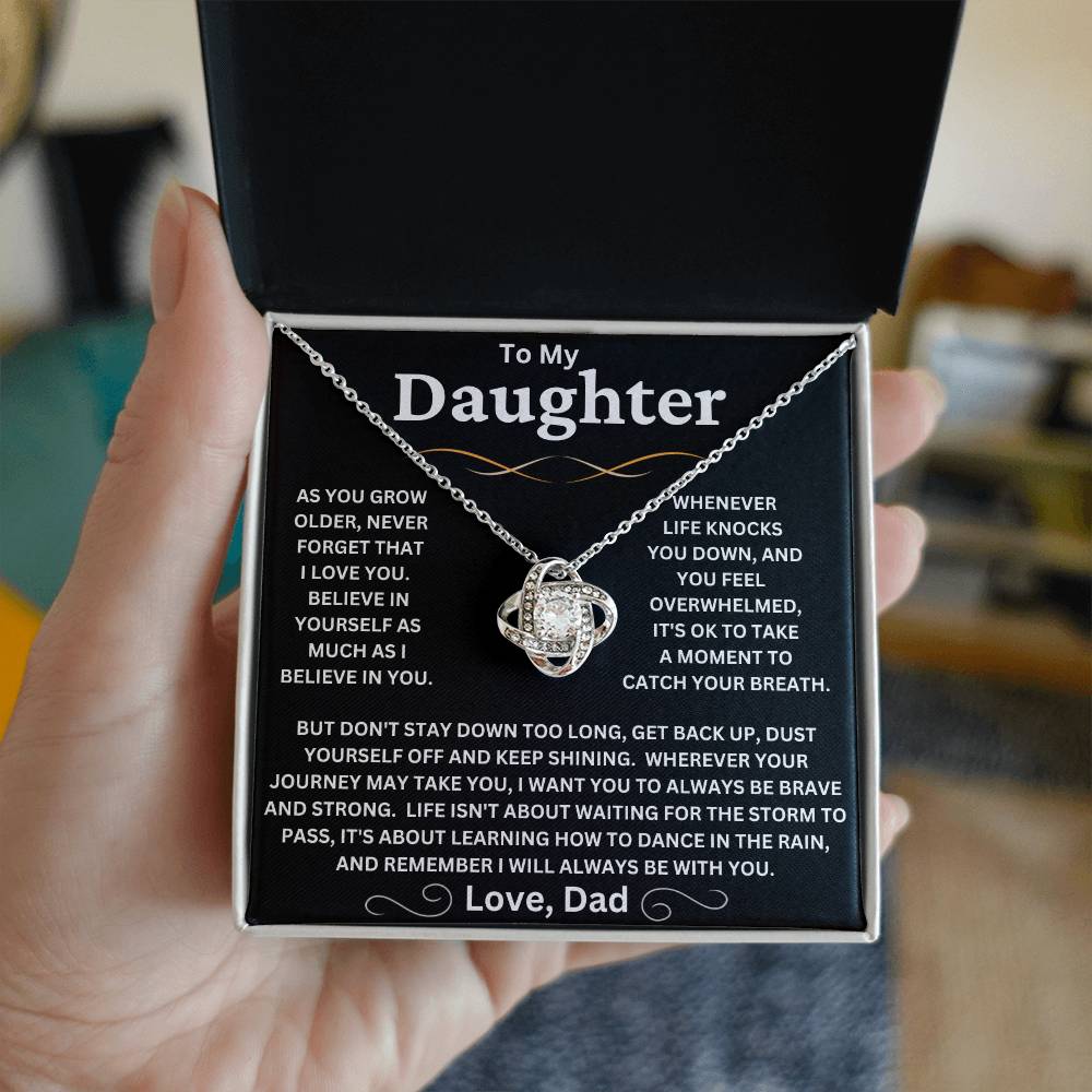 Daughter-Believe Love Knot Necklace