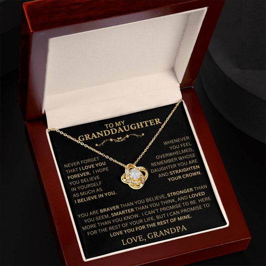 Beautiful For Granddaughter From Grandpa - Never Forget That I Love You Necklace