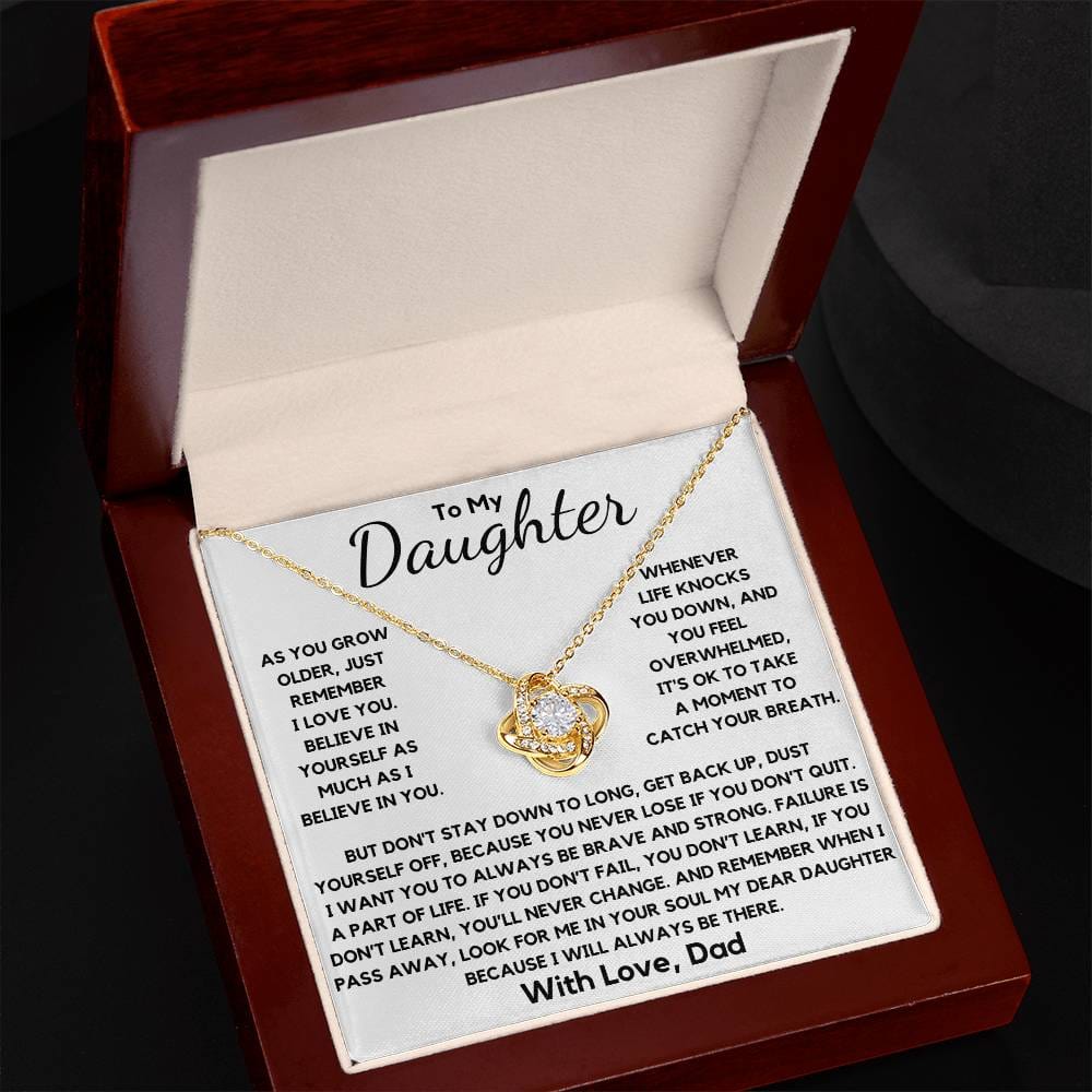 Daughter-You Never Lose If You Don't Quit Necklace