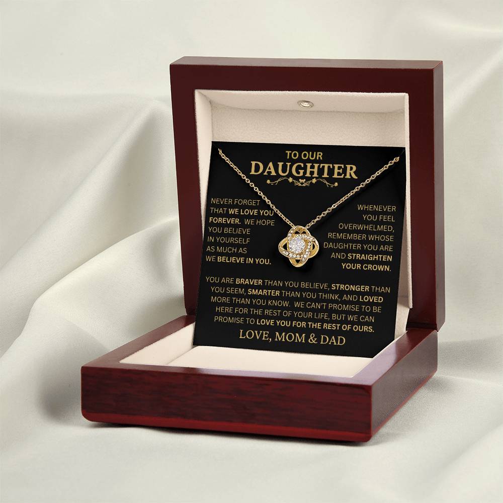 Beautiful Gift For Daughter From Mom & Dad -"Never Forget That I Love You" Necklace