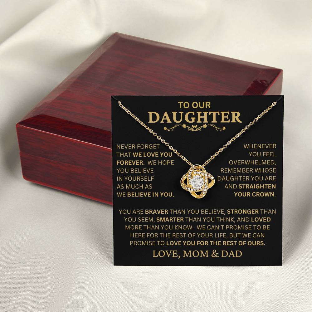 Beautiful Gift For Daughter From Mom & Dad -"Never Forget That I Love You" Necklace