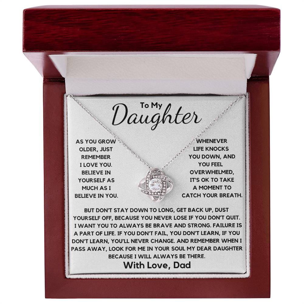 Daughter-You Never Lose If You Don't Quit Necklace