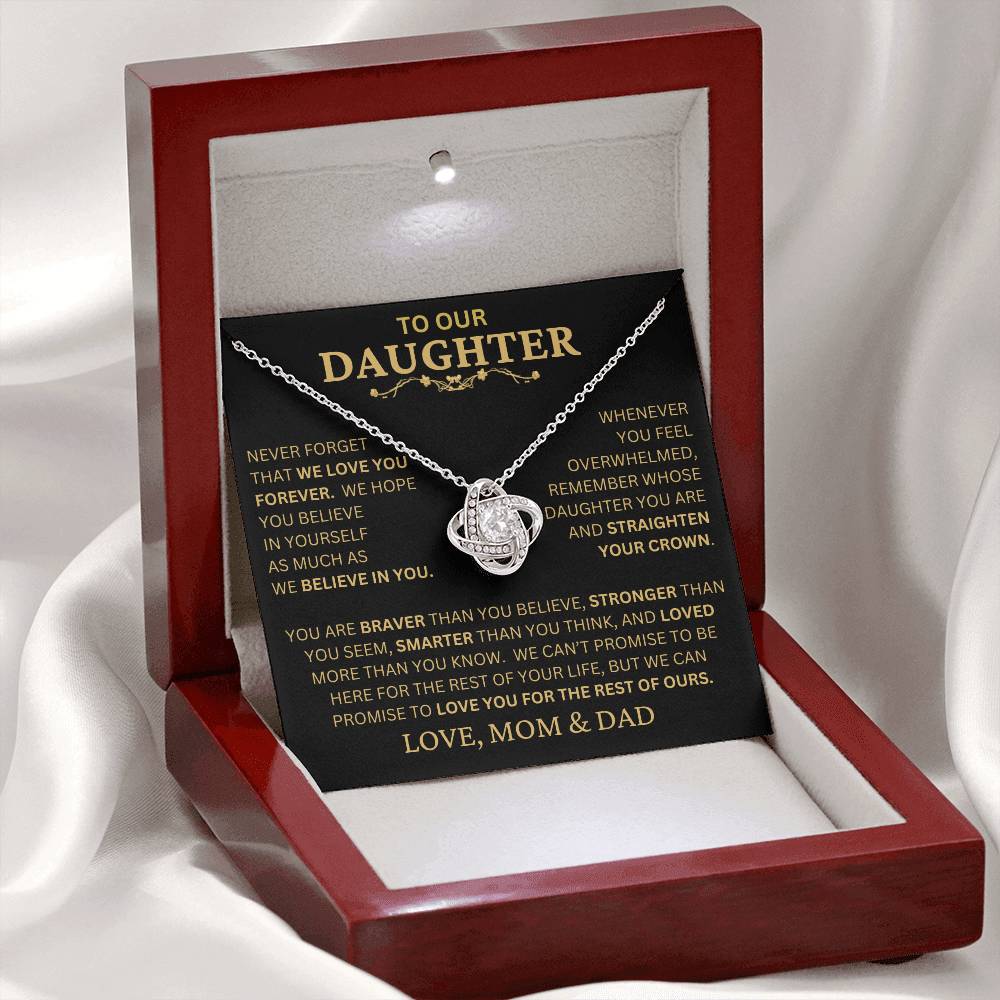 Beautiful Gift For Daughter From Mom & Dad -"Never Forget That I Love You" Necklace