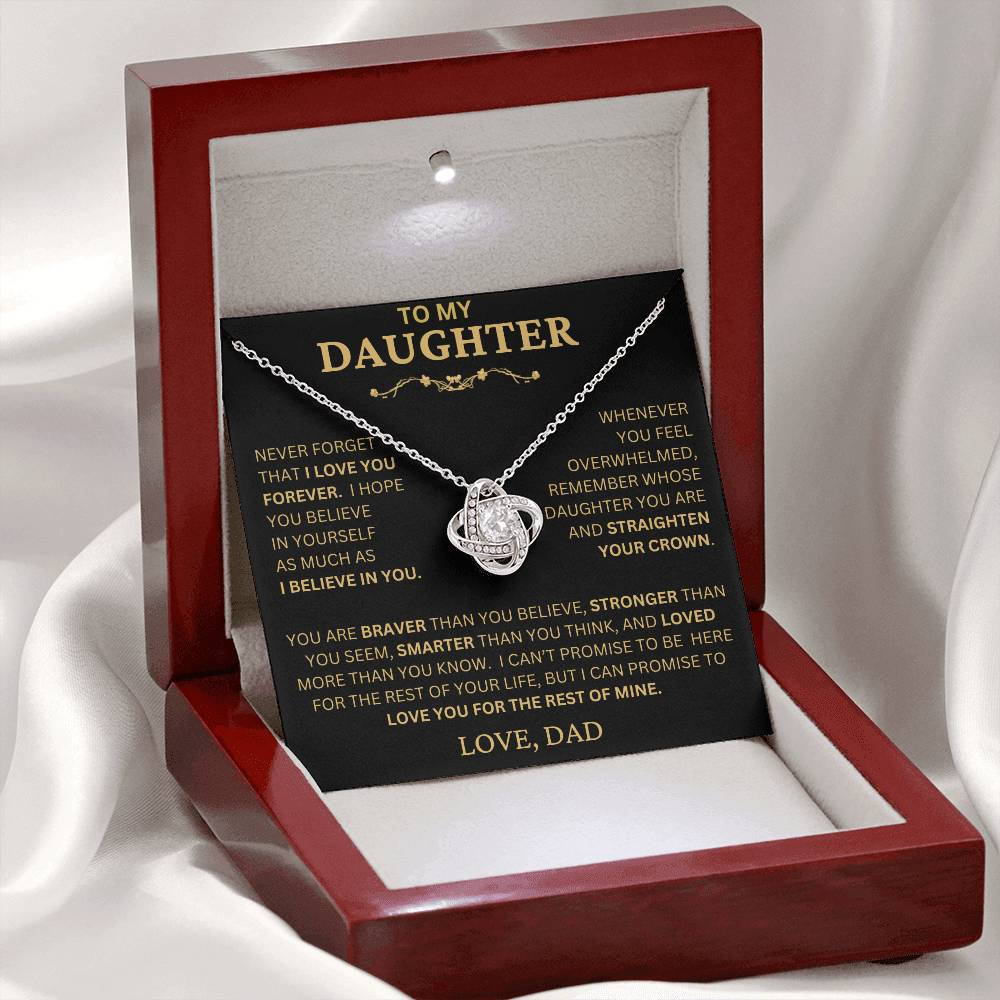 Beautiful Gift For Daughter From Dad - Never Forget That I Love You Necklace