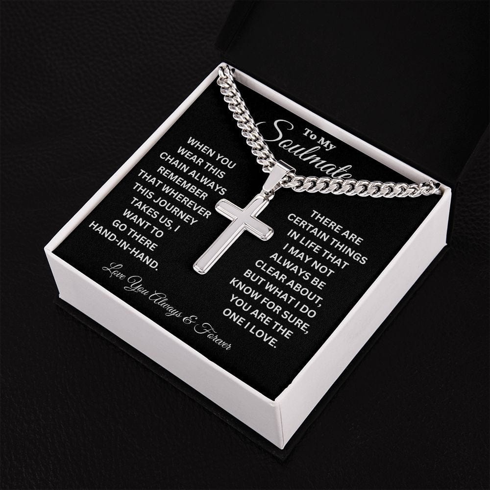 Soulmate-Hand In Hand-Cuban Chain and Cross