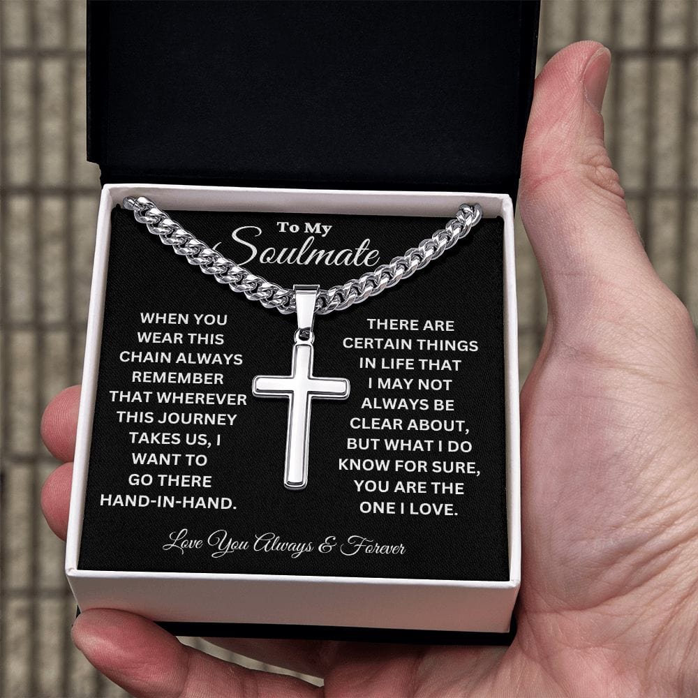 Soulmate-Hand In Hand-Cuban Chain and Cross