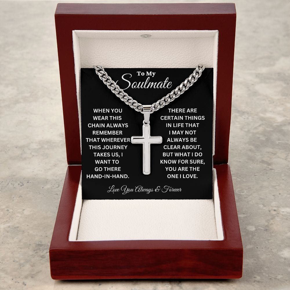 Soulmate-Hand In Hand-Cuban Chain and Cross