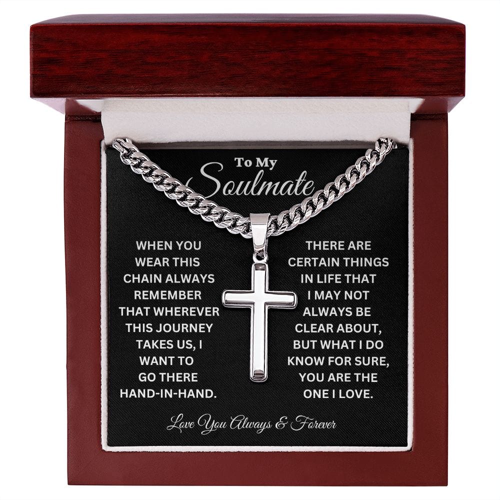 Soulmate-Hand In Hand-Cuban Chain and Cross