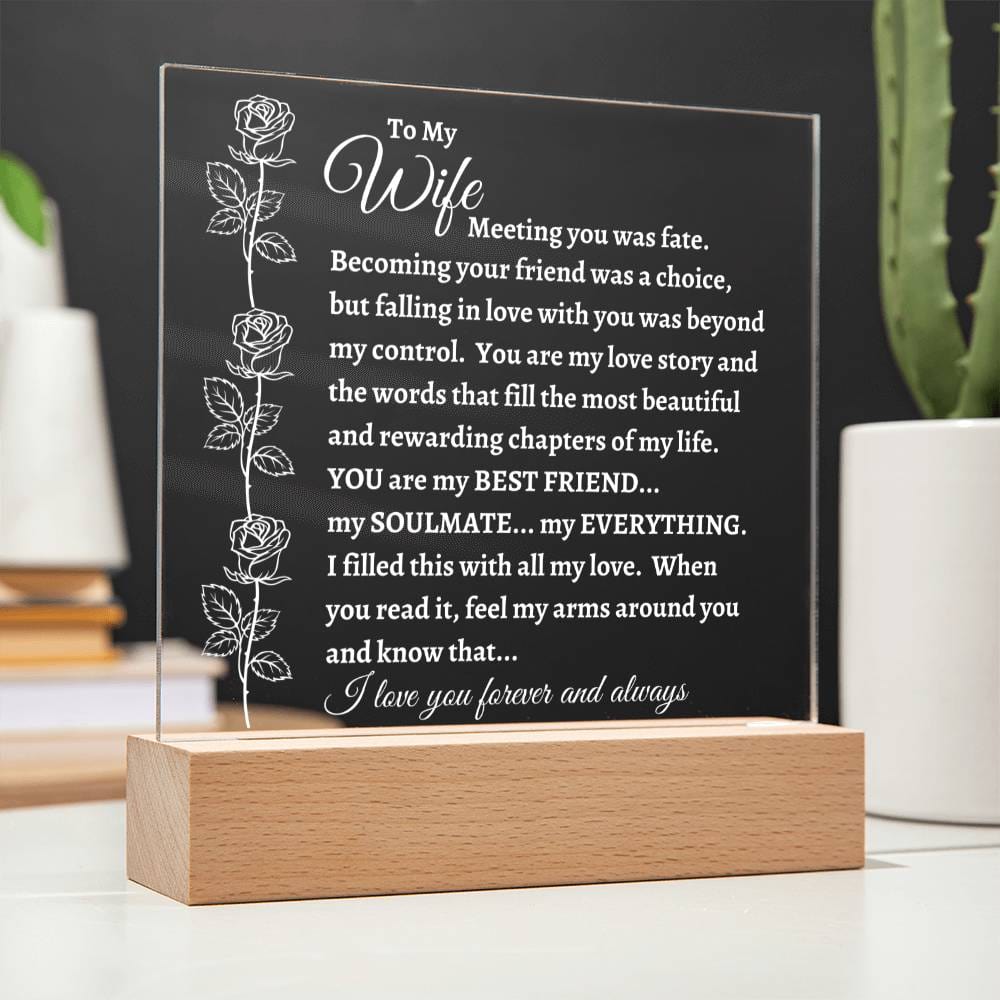 To My Wife - Meeting You Was Fate" - Acrylic Plaque