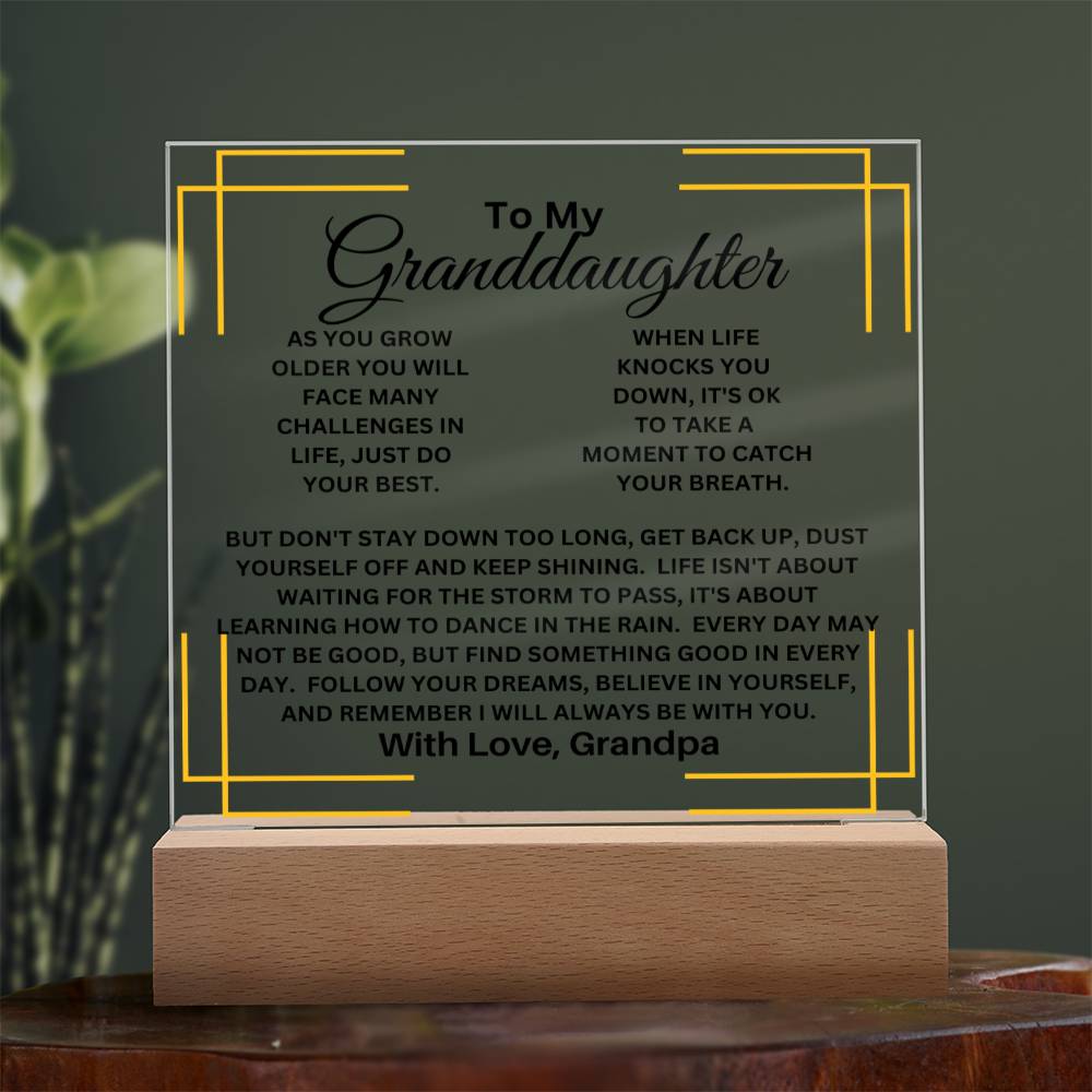 Granddaughter-Take A Moment To Catch Your Breath-LED Acrylic Plaque