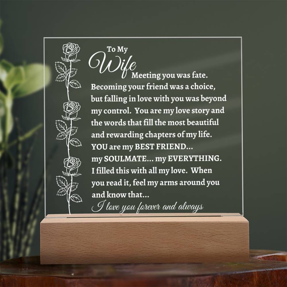 To My Wife - Meeting You Was Fate" - Acrylic Plaque