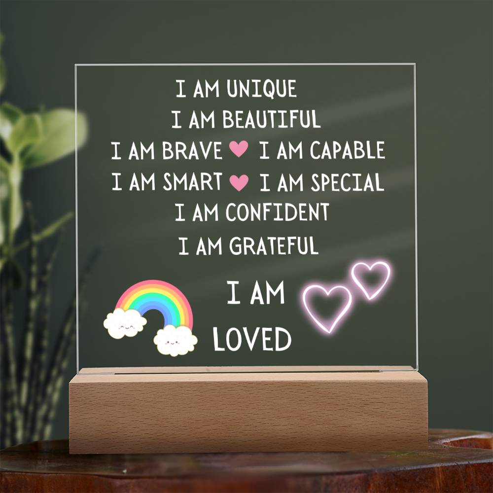 Rainbow I Am Acrylic Nightlight