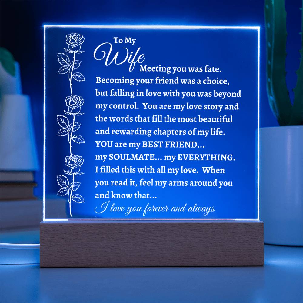 To My Wife - Meeting You Was Fate" - Acrylic Plaque