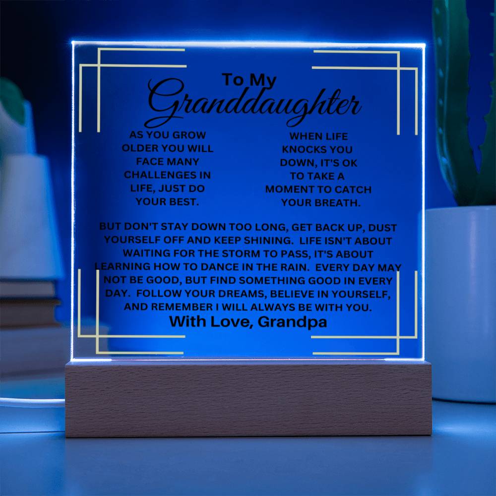 Granddaughter-Take A Moment To Catch Your Breath-LED Acrylic Plaque