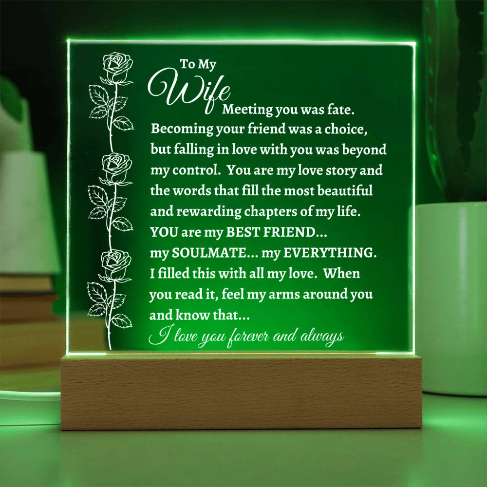 To My Wife - Meeting You Was Fate" - Acrylic Plaque