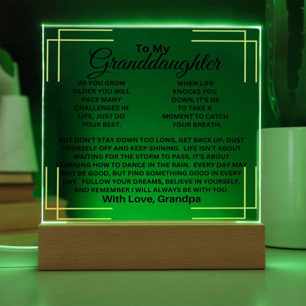 Granddaughter-Take A Moment To Catch Your Breath-LED Acrylic Plaque