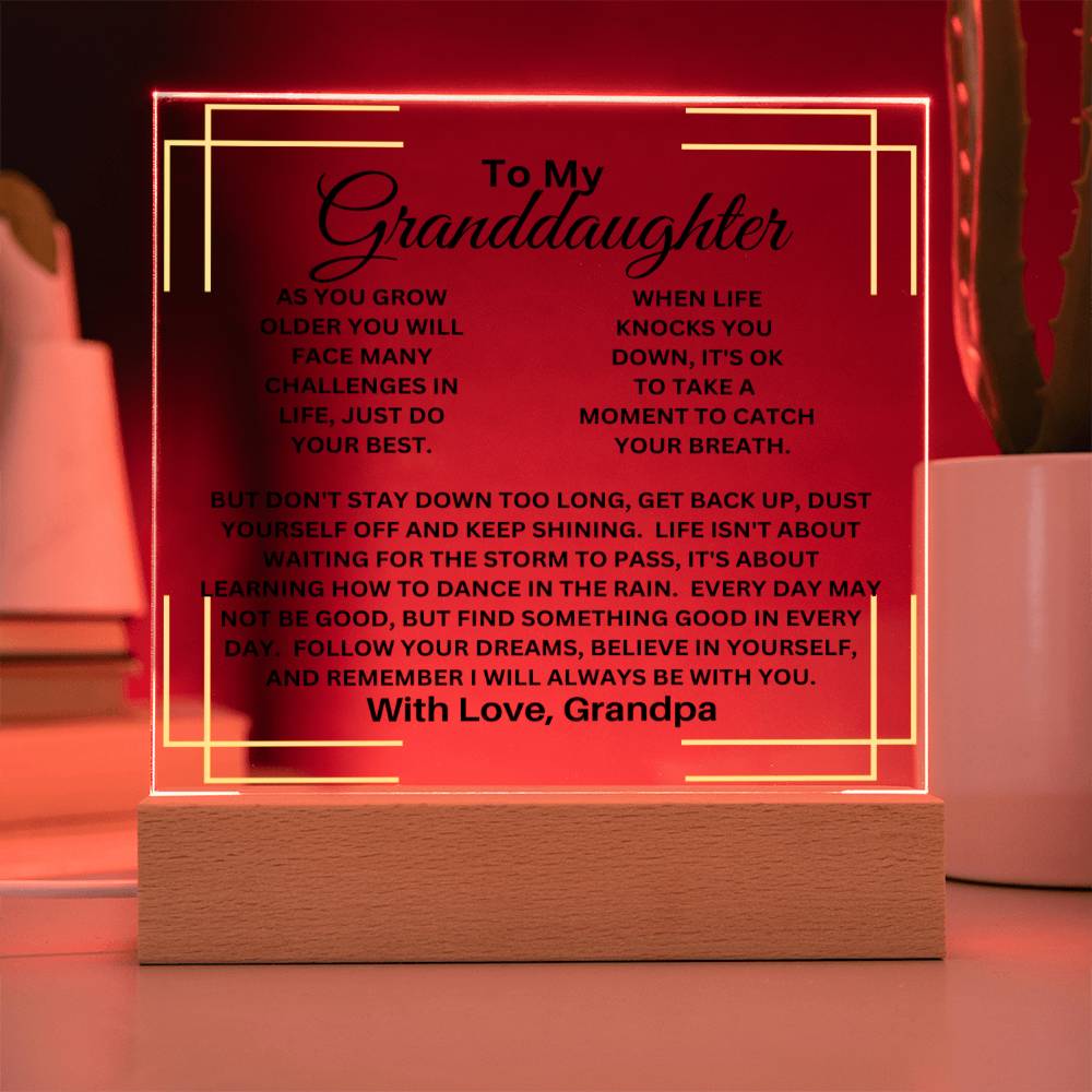 Granddaughter-Take A Moment To Catch Your Breath-LED Acrylic Plaque