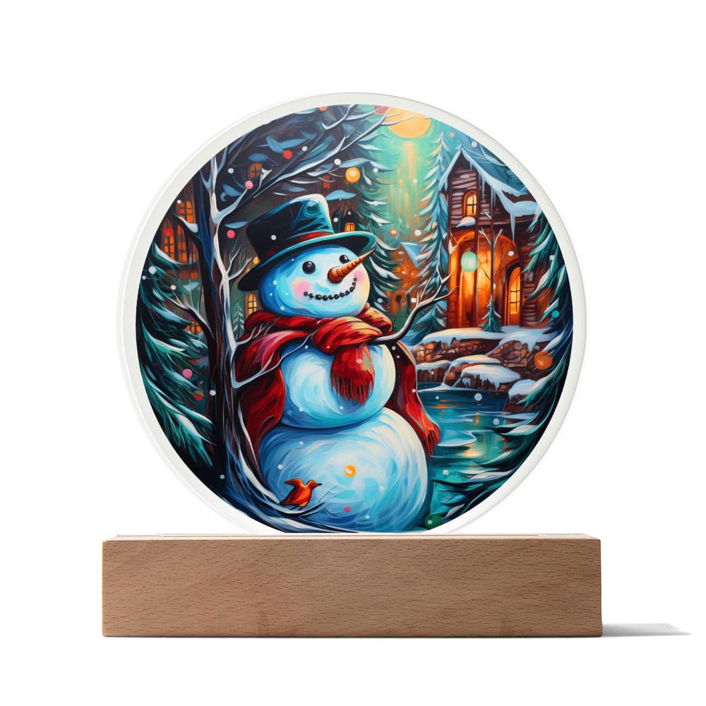 Snowman Is Feeling Circle Acrylic