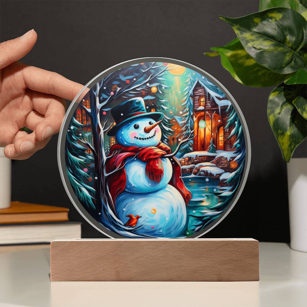 Snowman Is Feeling Circle Acrylic