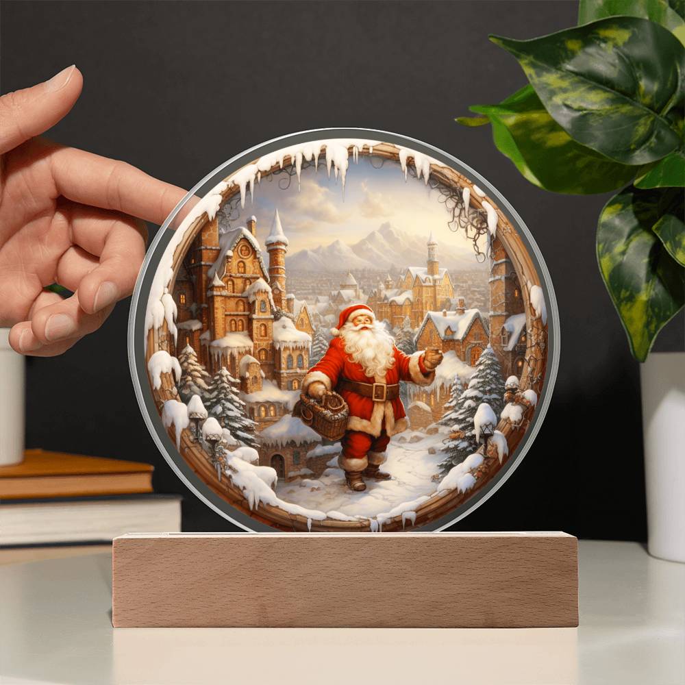 Santa Clause Comes To Town Acrylic Circle