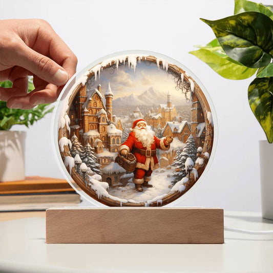 Santa Clause Comes To Town Acrylic Circle