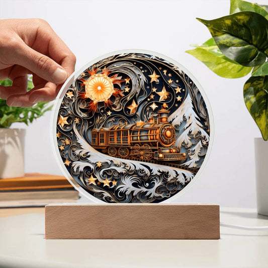 Wonderful Christmas Train - Acrylic Circle