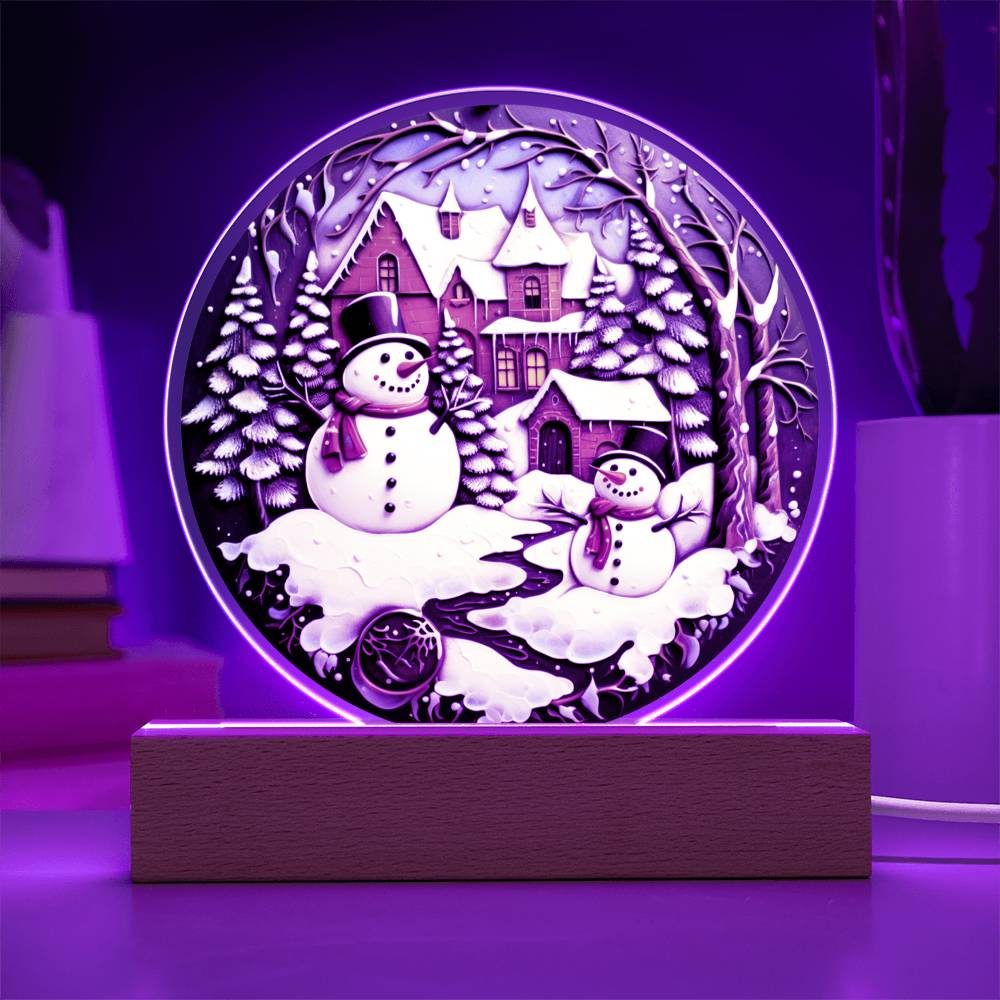 Twin Snowman - Acrylic Circle (1)