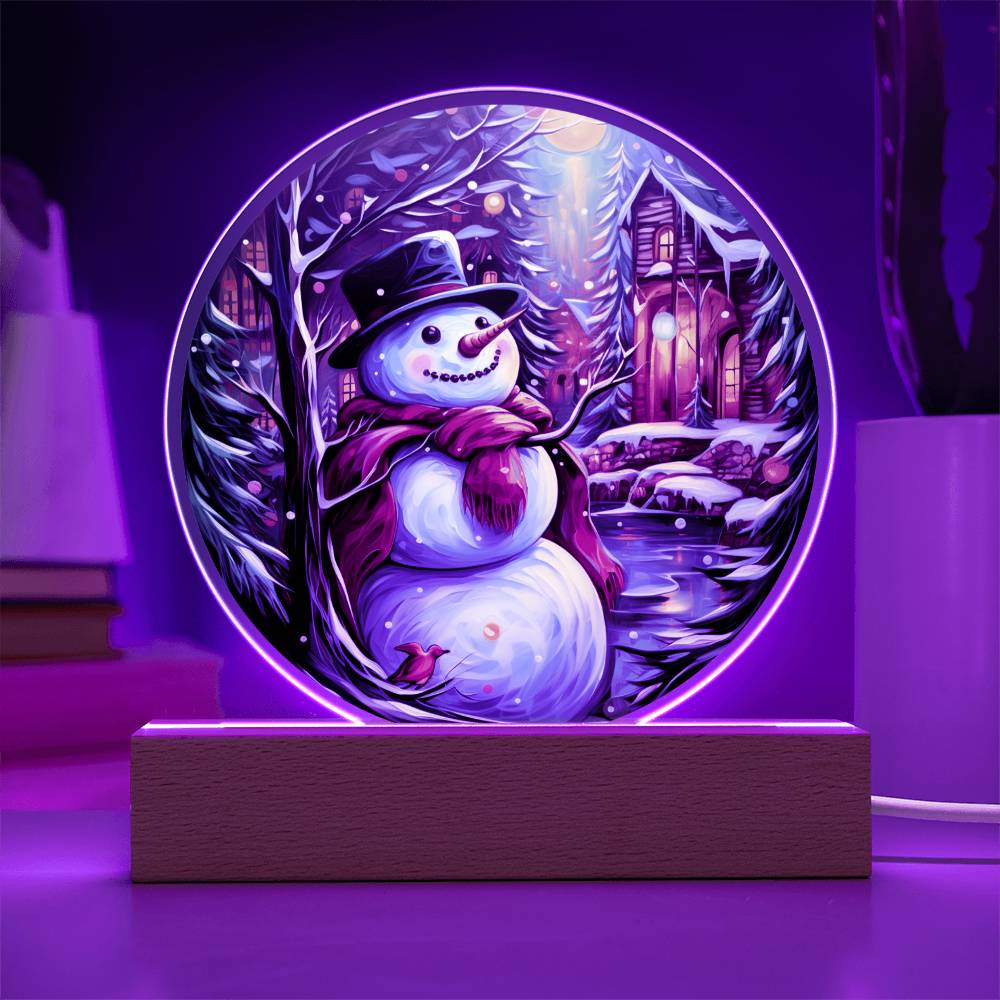 Snowman Is Feeling Circle Acrylic