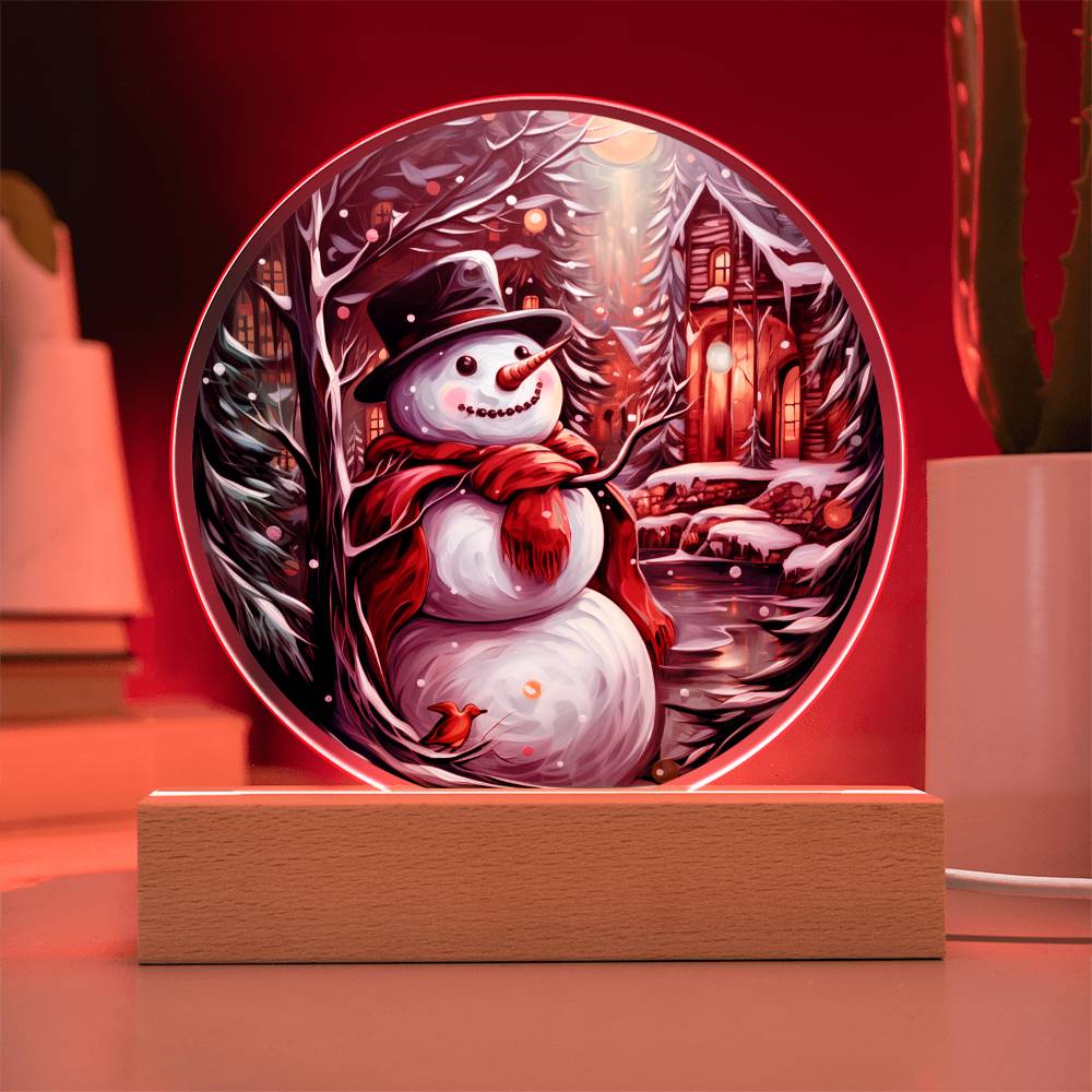 Snowman Is Feeling Circle Acrylic