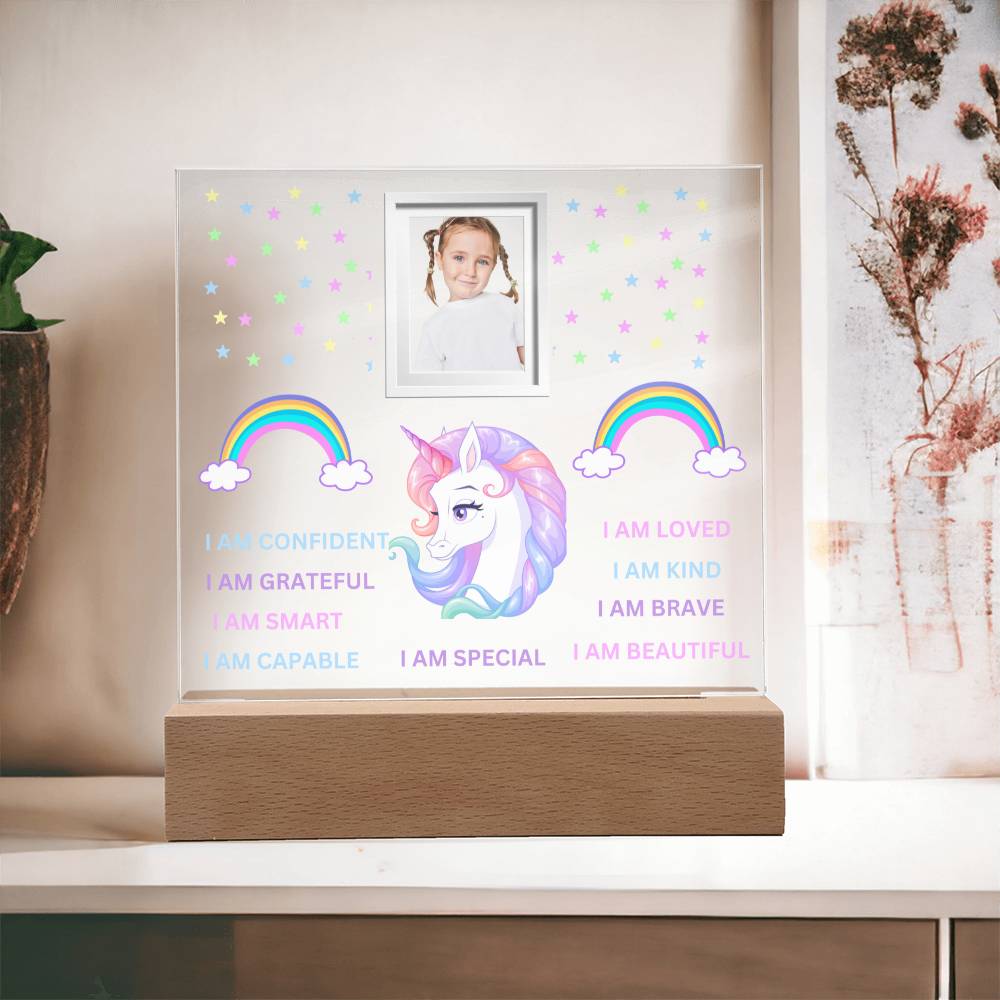 Unicorn And Rainbow Affirmations Nightlight