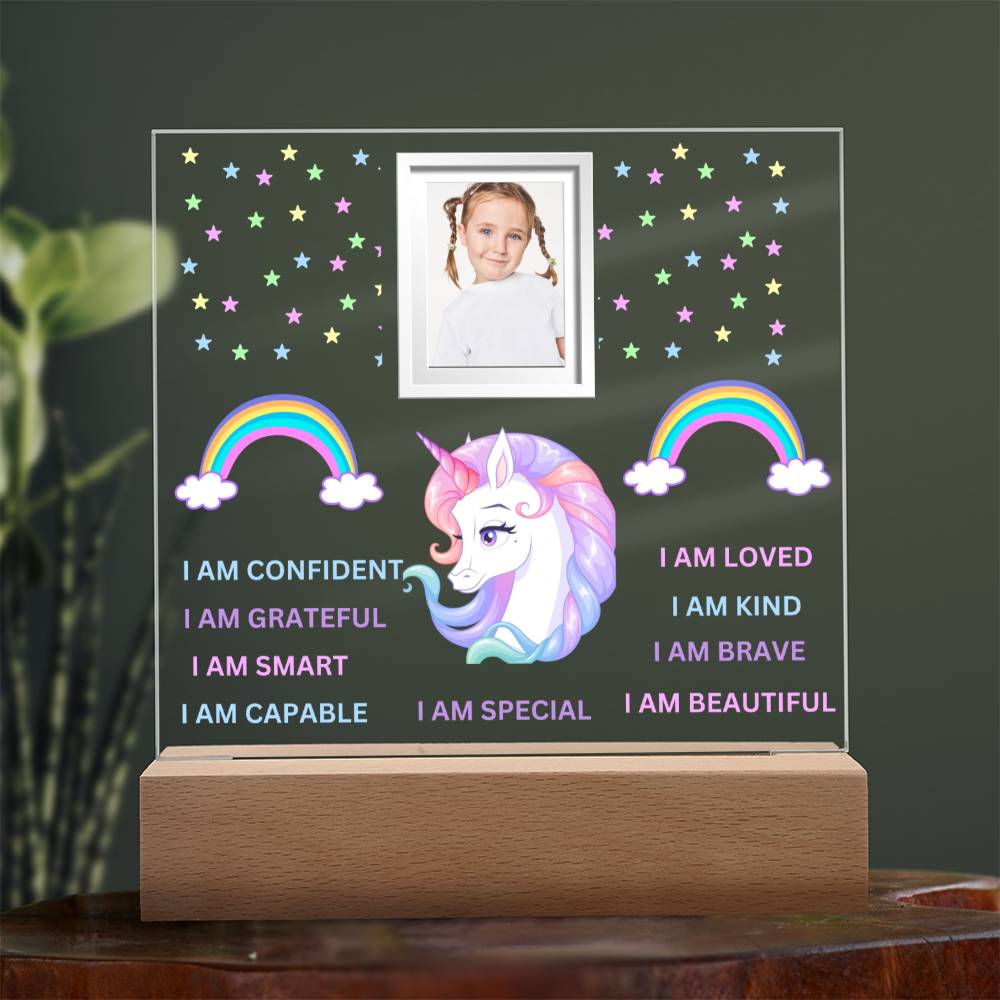 Unicorn And Rainbow Affirmations Nightlight