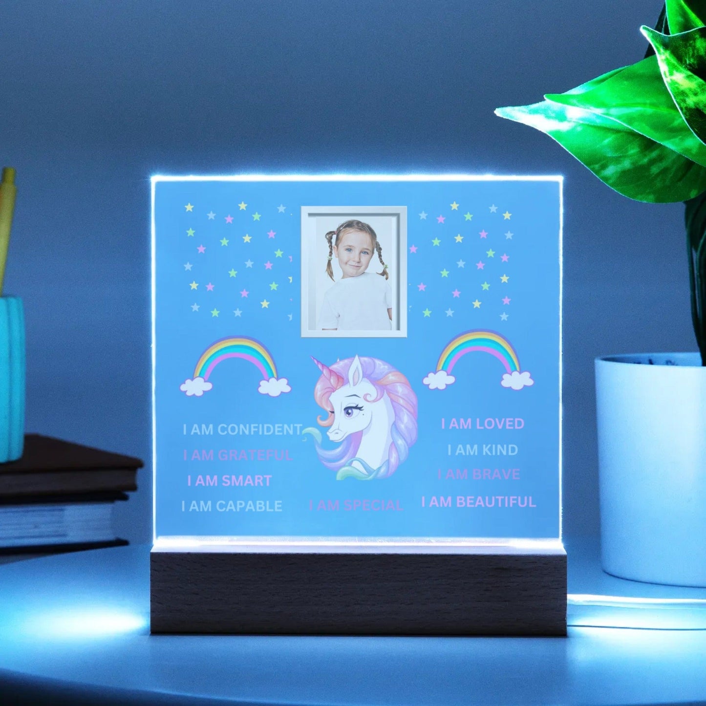 Unicorn And Rainbow Affirmations Nightlight