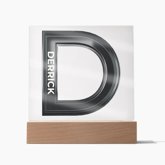 Letter D Personalized LED Acrylic Plaque