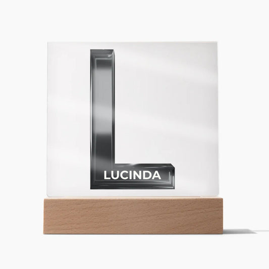 Letter L Personalized Acrylic LED Plaque