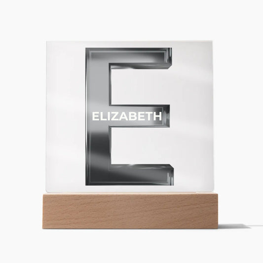 Letter E Acrylic LED Plaque